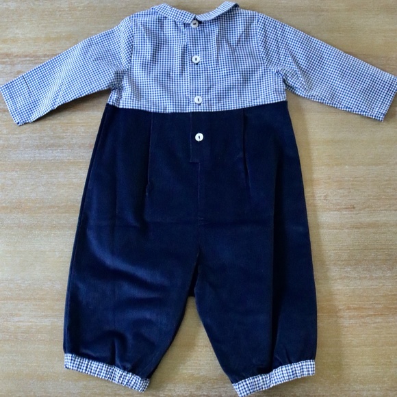 NWOT Petit Confection Baby Boy Blue Corduroy Holiday Snowman One-Piece Outfit 9M - Picture 8 of 10